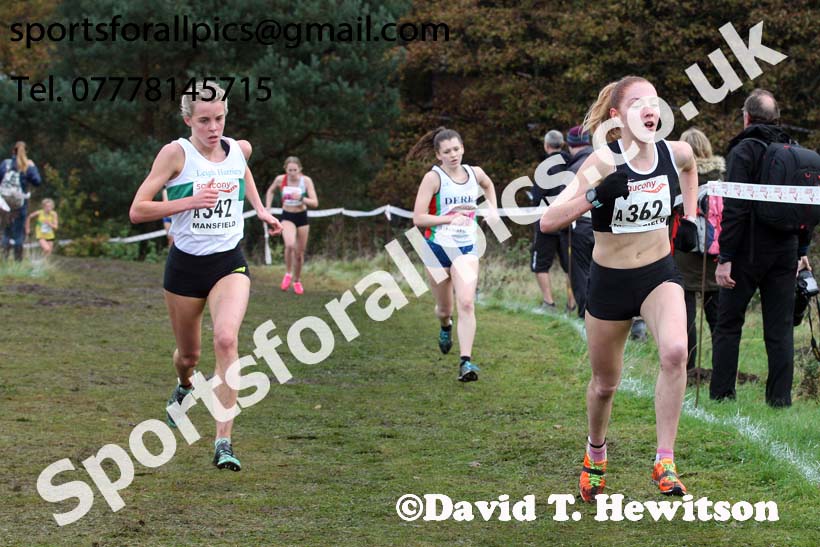 Womens under-17s National Cross Country Relay, Berry Hill Park, Mansfield. Photo:  David T. Hewitson/Sports for All Pics